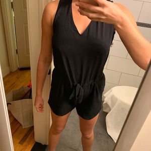 Zara black romper open back